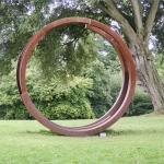 CE Stainless Steel Abstract Feather Sculpture Outdoor Garden Sculptures  Rustic Red for sale