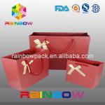 Unique Design White / Red Custom Printed Paper Bags With Handle