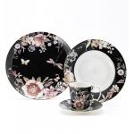 9 Inch  Customized Dinnerware Set Porcelain Gold Rim Ceramic Dinner Plates Sets for sale