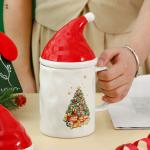 3D Festival Customized Ceramic Coffee Cups Mug With Round Handle 540ml Capacity
