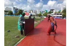 China All Weather Spray Coated Synthetic Jogging Track Flooring Eco-Friendly supplier