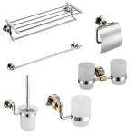 Satin Bath Accessories Mounting Kit ODM Wall Install Modern Sanitary Fittings