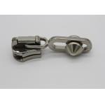 Fashion Big Jacket Silver Metal Zipper Pulls Automatic Lock Die - Cast Customized for sale