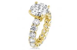 China 18K Gold White Zircon Eternity Band 925 Sterling Silver Engagement Rings supplier