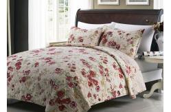 China White Quilted Bedspreads And Coverlets 3pcs Printed Machine Quilting supplier