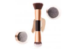 China 152cm Length ISO9001 Double Headed Makeup Brush Gold Handle Synthetic supplier
