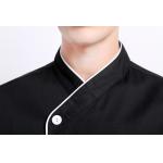 White Cutton White Edage Black Chef Suit for sale