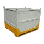 Stacking Corrugated Steel Containers Pallet Box Storage Bins 1200kg for sale