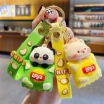 Panda Custom Keychain Charms For Girls Kids , Rubber Animal Purse Backpack Charm Pendant for sale