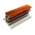 T Shape Wood Finish Aluminium Profiles Length Customized For Glass Doors for sale