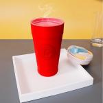 Double Layer Insulation Silicone Coffee Mug With Silicone Handle for sale