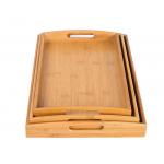 large bamboo wood serving trays set with handle for sale