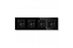 China 3500W Electrical Wall Socket European Standard Tempered Glass Panel Usb Wall Socket supplier