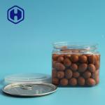 Bulk Square 430ml clear PET Can for Peanut Nuts Leak Proof for sale