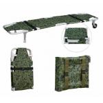 China Two Wheels Two Supporting Legs Four Folde Stretcher Trolley 1200D Camouflage Oxford Leather manufacturer
