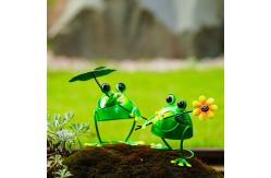 China OEM / ODM Metal Garden Frog Ornaments Animals Rustproof Artistic supplier