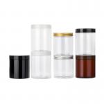 Amber Clear PET Plastic Storage Jars With Aluminum Plastic Screw Cap for sale