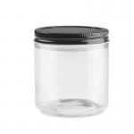Clear Mini Cookie Glass Canister Jar With Black Airtight Lids for sale