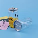 Clear Transparent 0.35L PET Alu Lid Plastic Beer Can for sale