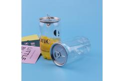 China Clear Transparent 0.35L PET Alu Lid Plastic Beer Can supplier