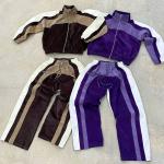 Breathable Mens Corduroy Tracksuit Cropped Mens Flared Tracksuit Stripe Vintage Color for sale