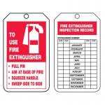 Fire Extinguisher  Inspection Tag Vinyl Waterproof Outdoor 2 Sided Printed Safety Tag for sale