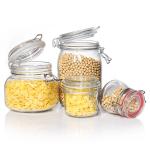 Personalised Freezing Glass Jars Mason Airtight Food Storage Jars With Flip Top Lid for sale
