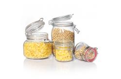 China 100ml 200ml Sealed Freezer Safe Glass Containers Jars Jam With Clip Lids supplier