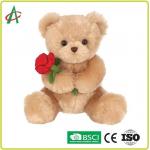 9.45 Inches Plush Teddy Bear holding rose with soft tan fur CE certificate for sale