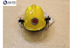 China Fire Construction Safety Helmets Face Shield Yellow Polyamine Flame Retardant supplier