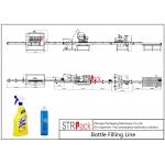 Electric Liquid Bottle Filling Line Large Filling Volume For Foaming Detergent Cleaner for sale