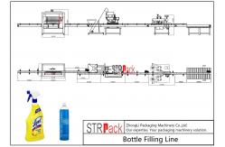 China Electric Liquid Bottle Filling Line Large Filling Volume For Foaming Detergent Cleaner supplier