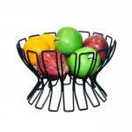 25*22*16CM Laser Engraving Logo Black Baking European Iron Art Fruit Basket Metal Houseware For Customer Requirements for sale