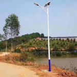 Smart Solar Parking Lot Lights , Solar Powered Street Lights 7M Single Arm Pole for sale