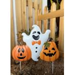 Homemade Metal Halloween Ornaments Decor Pumpkins And Ghosts for sale
