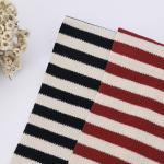 Custom Striped Cotton Fabric Breathable French Terry Pique Texture for sale