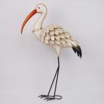 Iron Long Legs Crane Nature Weatherproof Metal Animal Garden Ornament Durable Design for sale