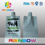 350ml 500ml 1L Foil Pouch Packaging , leakage prood glossy white Spout Pouch for sale
