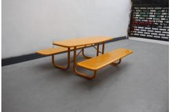 China Waterproof Rustproof Outdoor Picnic Tables Perforated Steel Material For Park supplier