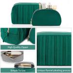 Velvet Custom Pouch Luxury Beauty Makeup Bag Zipper Velvet Travel Professional Cosmetic Bag Green for sale