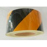 Black And Yellow Reflective Tape Sheets , Double Slant Banner Truck Trailer Reflective Tape for sale