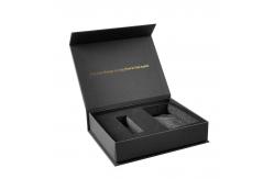 China Magnet Paper Rigid Packaging Box Black Collapsible With Foam supplier