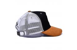 China Custom 5 Panel Trucker Cap High Quality Suede Curved Brim Mesh Trucker Hats supplier