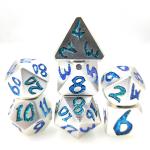 Handmade Gold Plated Custom Dice Environmental Metal Dice Polyhedral Pale Green Silver for sale