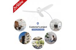 China 5 Speed AC Motor Remote LED Ceiling Fan With Light Wood Blades supplier