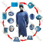 SMS 45gsm Sterile Disposable Surgical Gown With Double Layers Packing for sale