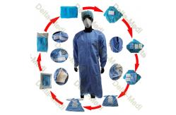 China SMS 45gsm Sterile Disposable Surgical Gown With Double Layers Packing supplier