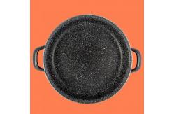China Eco Friendly Round Buffet Pan With Enamelled Outside Customized Logo supplier