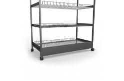 China Q235 Retail Wire Display Racks Metal Free Standing Wire Display Racks With Wheels supplier