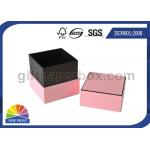 Hard Cover Cardboard / Kraft Paper Gift Box Pink Luxury Small Jewelry Box for sale
